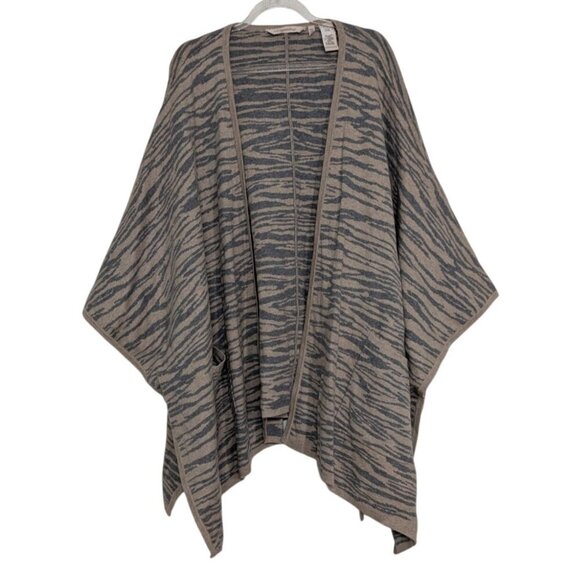 Soft Surroundings Zebra Go Lively Cardigan Womens One Size Beige Cashmere Blend - Picture 1 of 10